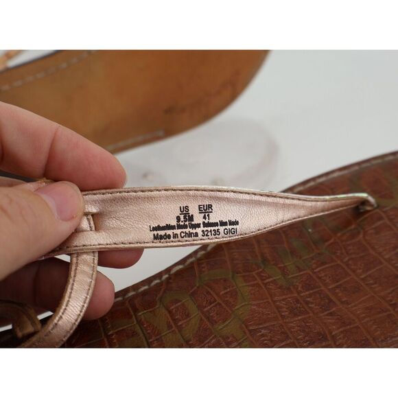 Sam Edelman Women Gigi Sandal Size 9.5 Thong Slingback Silver Snakeskin Leather - Picture 10 of 12